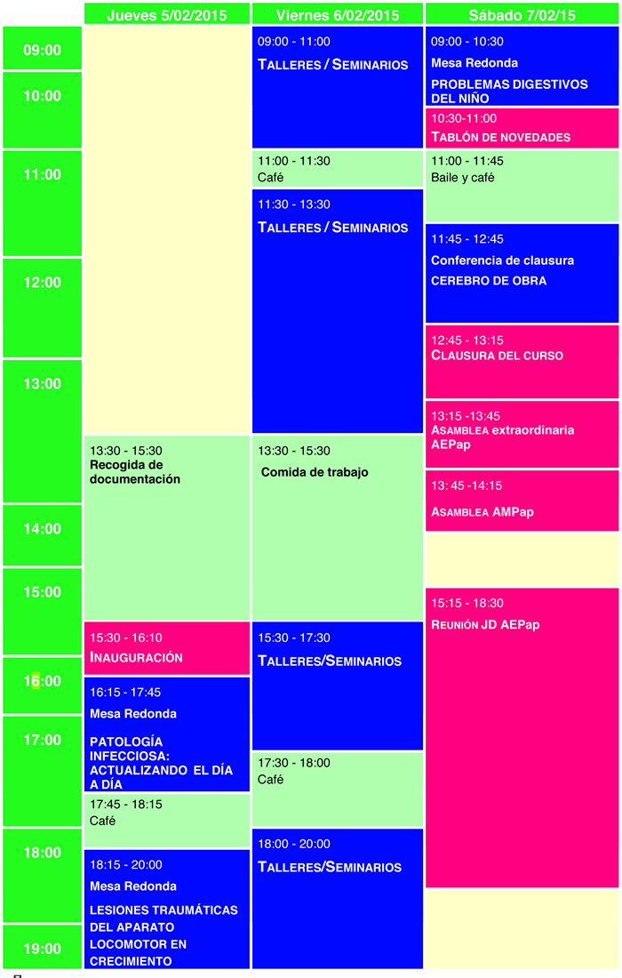 Agenda del curso 2013
