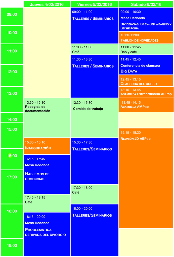 Agenda del curso 2013